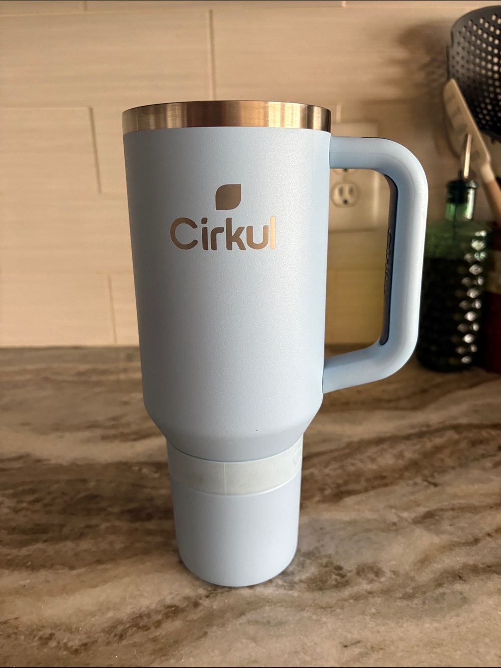 Cirkul Light Blue Stainless Steel Travel Mug with Handle NO LID